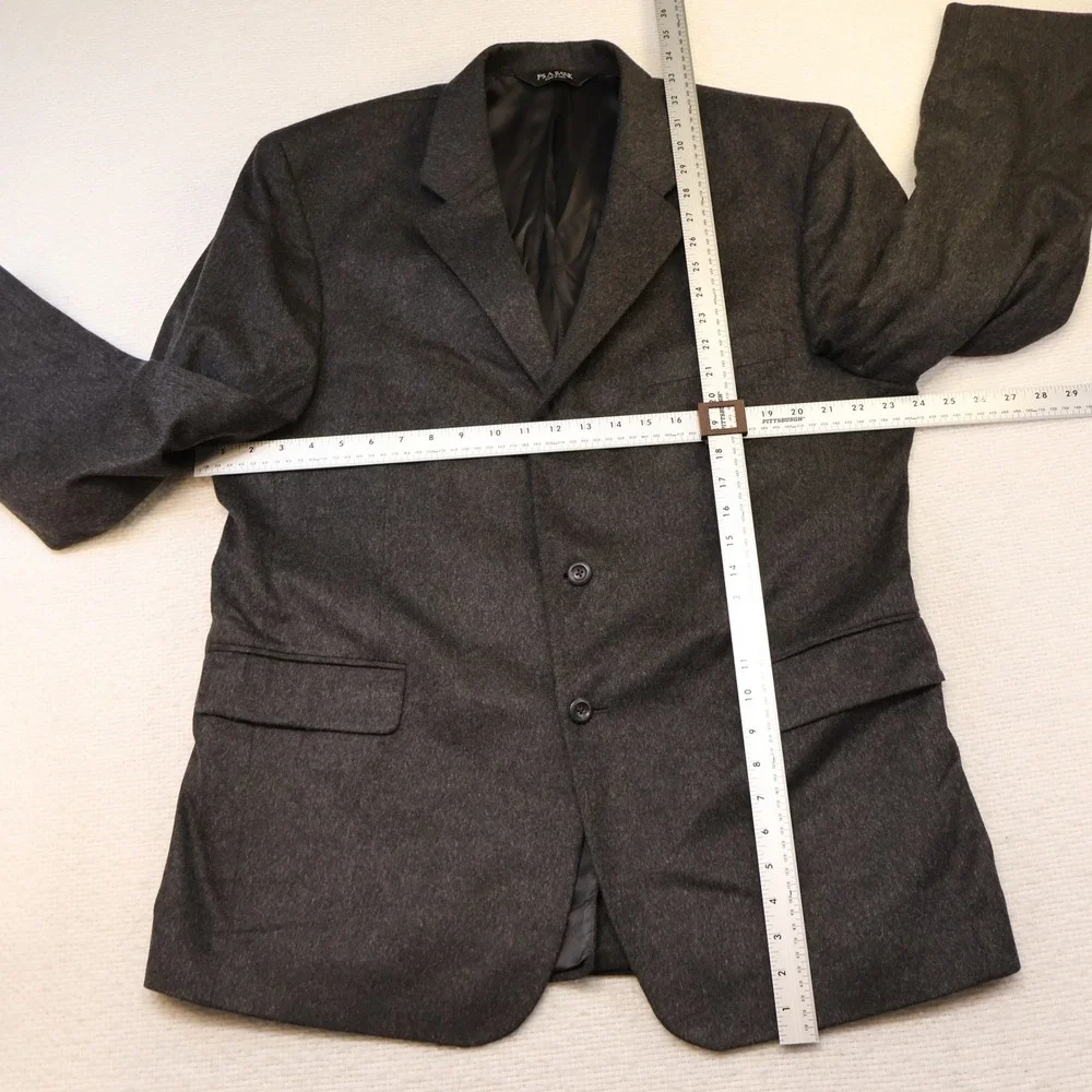 Jos. A. Bank Mens 46R Blazer Charcoal Grey 100% Cashmere 2 Button Sport Coat